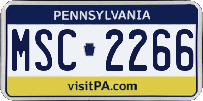 PA license plate MSC2266