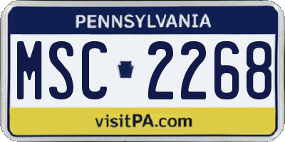 PA license plate MSC2268