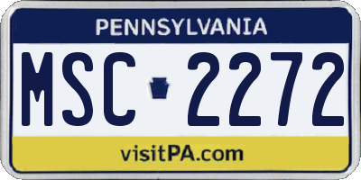 PA license plate MSC2272