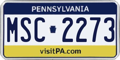 PA license plate MSC2273