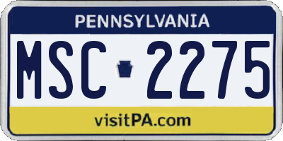 PA license plate MSC2275
