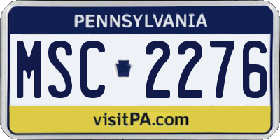 PA license plate MSC2276