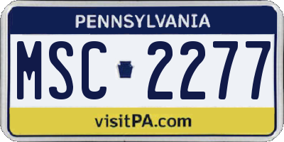 PA license plate MSC2277