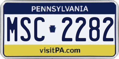 PA license plate MSC2282