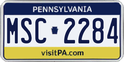 PA license plate MSC2284