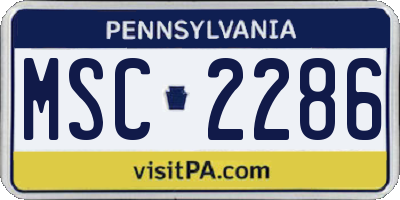 PA license plate MSC2286