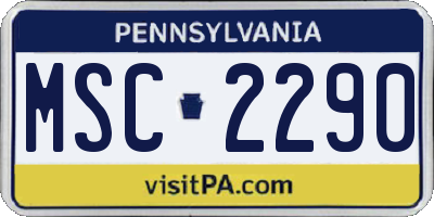 PA license plate MSC2290
