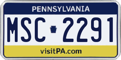 PA license plate MSC2291