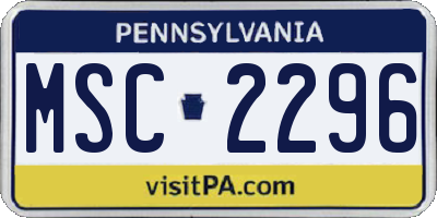 PA license plate MSC2296