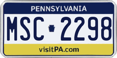 PA license plate MSC2298