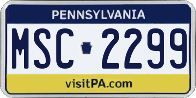 PA license plate MSC2299