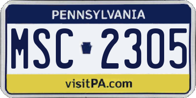 PA license plate MSC2305