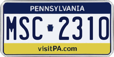 PA license plate MSC2310