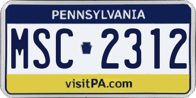 PA license plate MSC2312