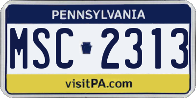 PA license plate MSC2313