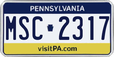 PA license plate MSC2317