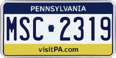 PA license plate MSC2319