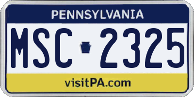 PA license plate MSC2325