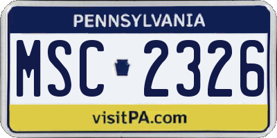 PA license plate MSC2326