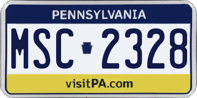 PA license plate MSC2328