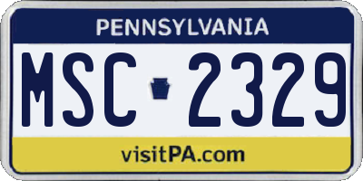 PA license plate MSC2329