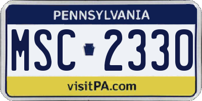 PA license plate MSC2330