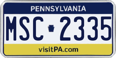 PA license plate MSC2335