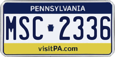 PA license plate MSC2336