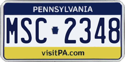 PA license plate MSC2348