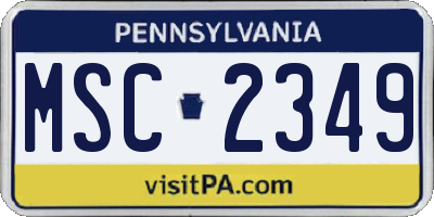 PA license plate MSC2349