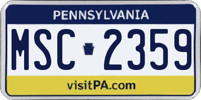 PA license plate MSC2359