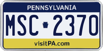 PA license plate MSC2370