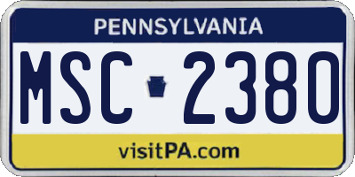 PA license plate MSC2380