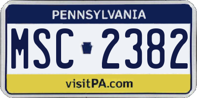 PA license plate MSC2382