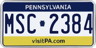 PA license plate MSC2384