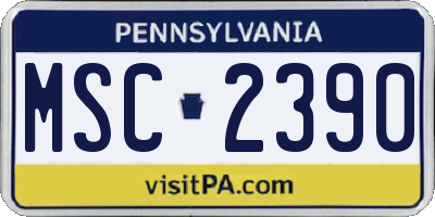 PA license plate MSC2390