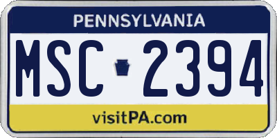 PA license plate MSC2394