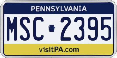PA license plate MSC2395