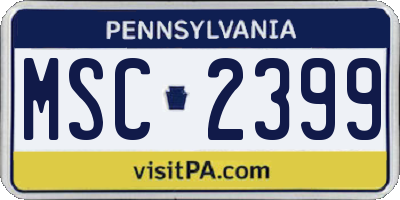 PA license plate MSC2399