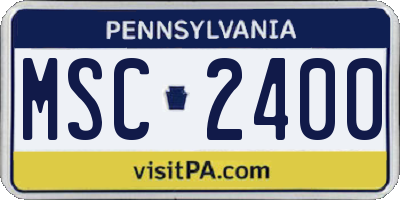 PA license plate MSC2400