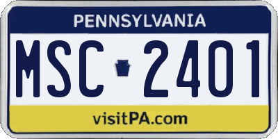 PA license plate MSC2401