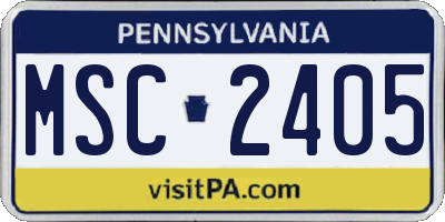 PA license plate MSC2405