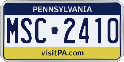 PA license plate MSC2410