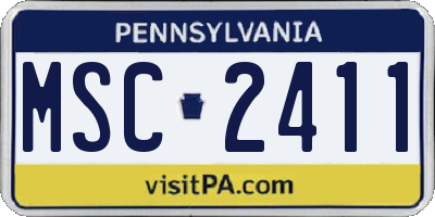 PA license plate MSC2411