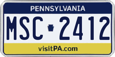 PA license plate MSC2412