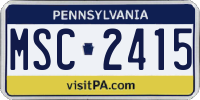 PA license plate MSC2415