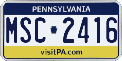 PA license plate MSC2416