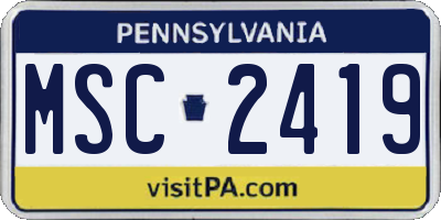 PA license plate MSC2419