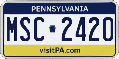 PA license plate MSC2420