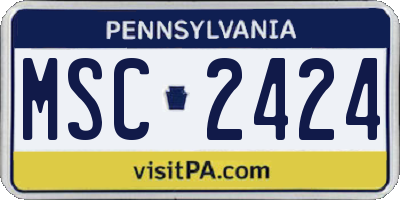 PA license plate MSC2424